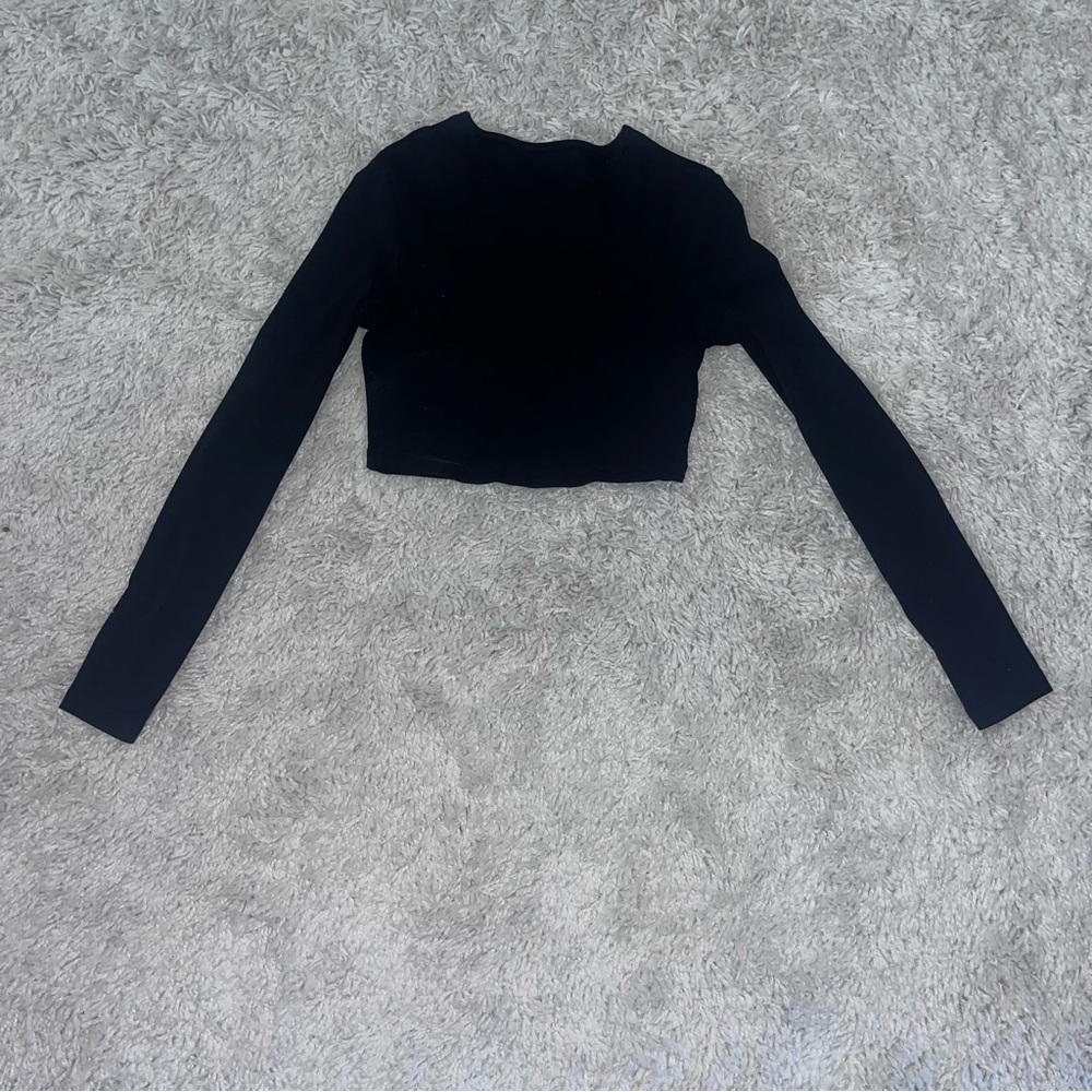 SHEIN BASICS Cotton Solid Fitted Crop Top
